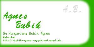 agnes bubik business card