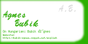 agnes bubik business card